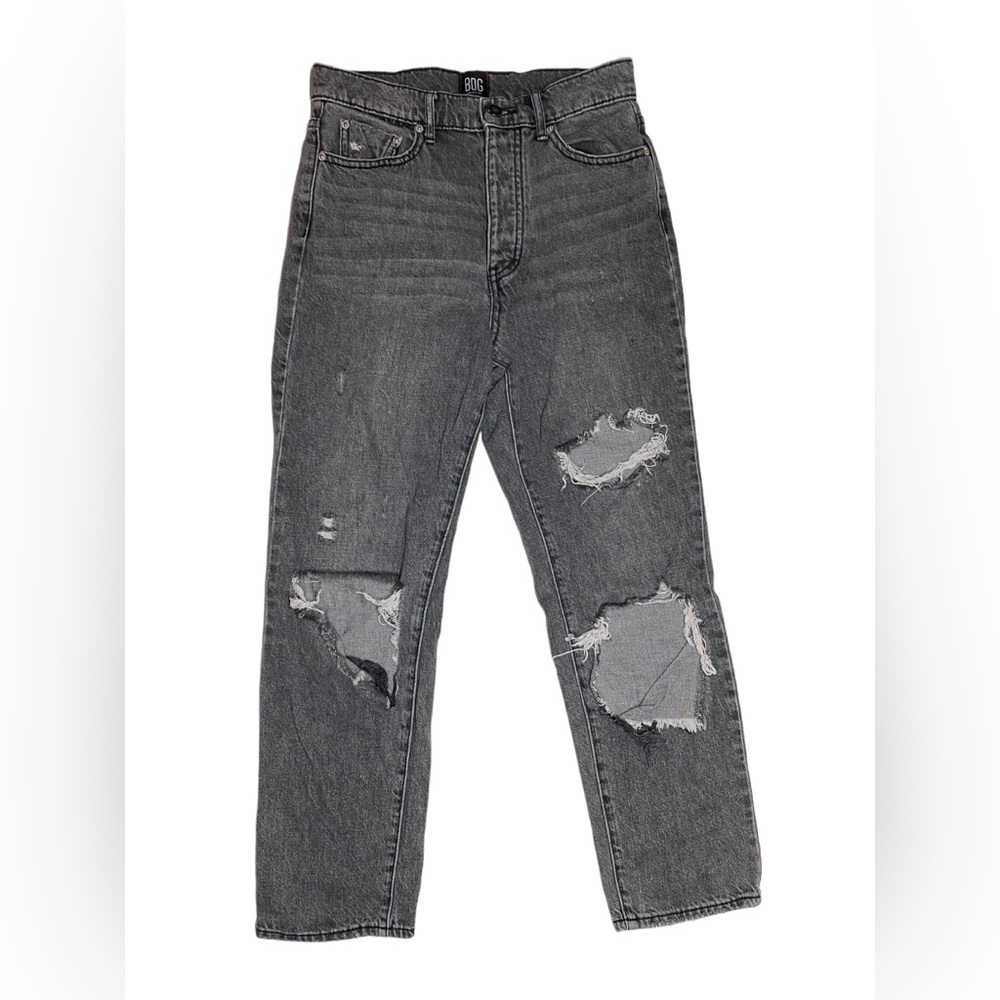 BDG Urban Outfitters Jeans Womens 27 Slim Straight Destroyed Black Button Fly